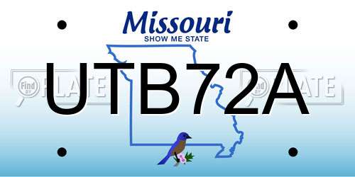 UTB72A Missouri License Plate
