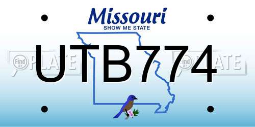 UTB774 Missouri License Plate