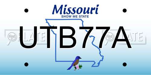 UTB77A Missouri License Plate
