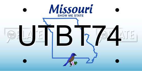 UTBT74 Missouri License Plate