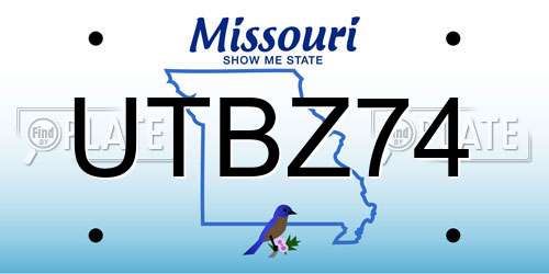 UTBZ74 Missouri License Plate