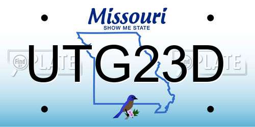 UTG23D Missouri License Plate
