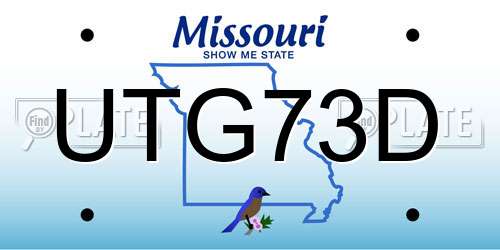 UTG73D Missouri License Plate