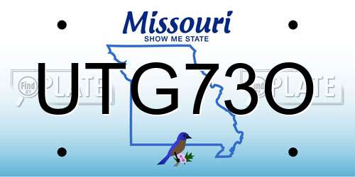 UTG73O Missouri License Plate