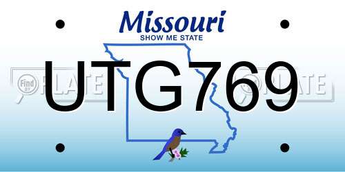 UTG769 Missouri License Plate