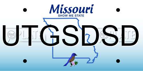 UTGSDSD Missouri License Plate