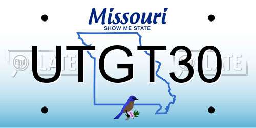 UTGT30 Missouri License Plate