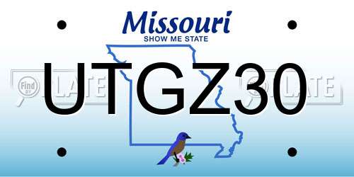 UTGZ30 Missouri License Plate