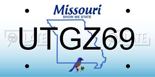 UTGZ69 Missouri License Plate