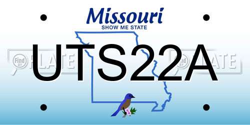 UTS22A Missouri License Plate