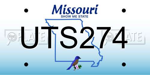 UTS274 Missouri License Plate