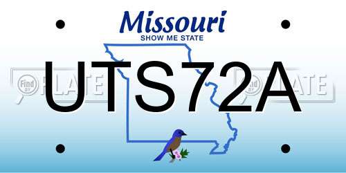 UTS72A Missouri License Plate
