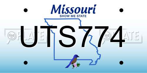 UTS774 Missouri License Plate