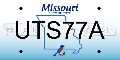 UTS77A Missouri License Plate
