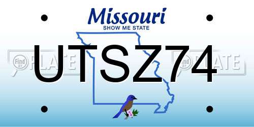 UTSZ74 Missouri License Plate