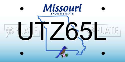 UTZ65L Missouri License Plate