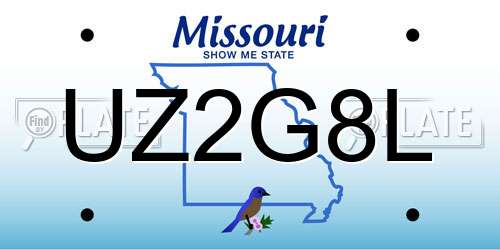 UZ2G8L Missouri License Plate