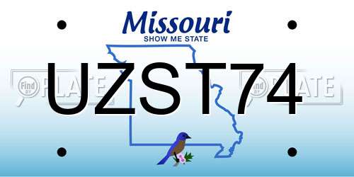 UZST74 Missouri License Plate