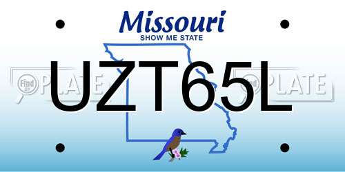 UZT65L Missouri License Plate