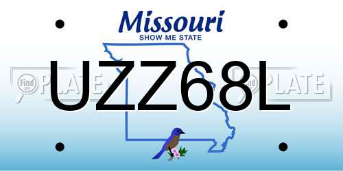 UZZ68L Missouri License Plate