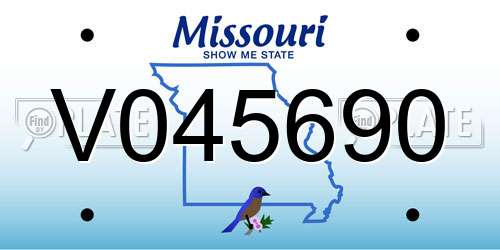 V045690 Missouri License Plate