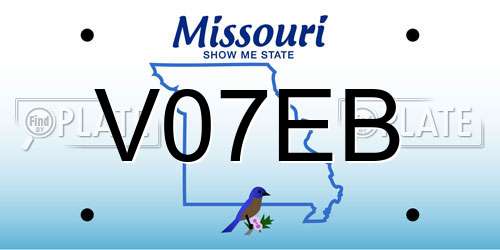 V07EB Missouri License Plate