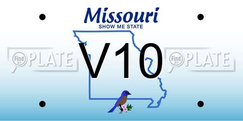 V10 Missouri License Plate