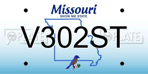 V302ST Missouri License Plate