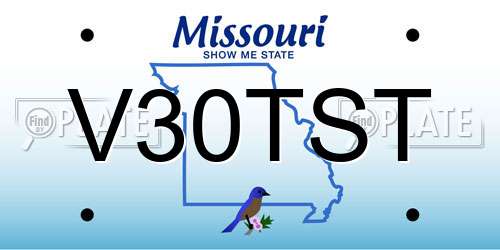 V30TST Missouri License Plate