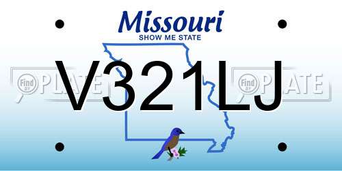 V321LJ Missouri License Plate