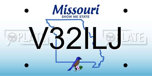 V32ILJ Missouri License Plate