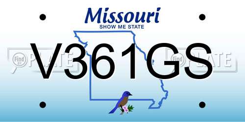 V361GS Missouri License Plate