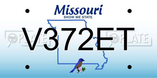 V372ET Missouri License Plate