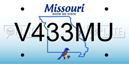 V433MU Missouri License Plate