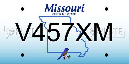 V457XM Missouri License Plate
