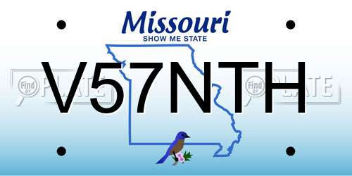 V57NTH Missouri License Plate