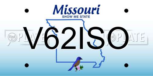 V62ISO Missouri License Plate