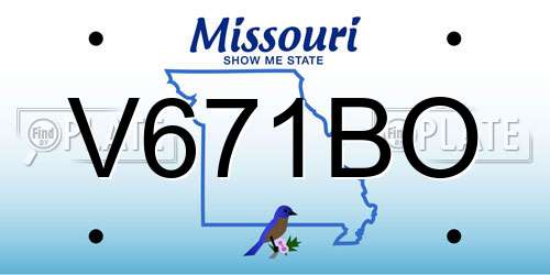 V671BO Missouri License Plate