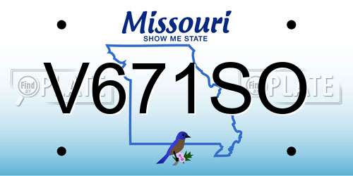 V671SO Missouri License Plate