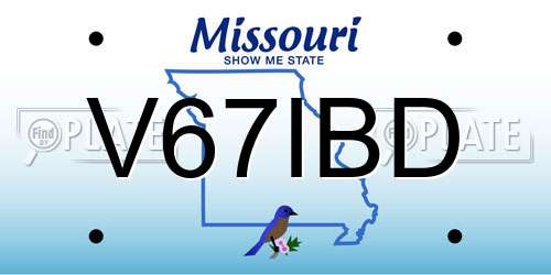 V67IBD Missouri License Plate