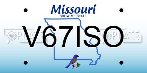 V67ISO Missouri License Plate