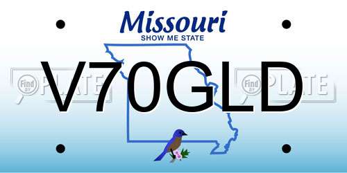 V70GLD Missouri License Plate