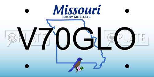 V70GLO Missouri License Plate
