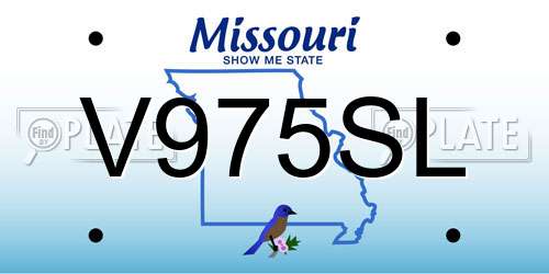 V975SL Missouri License Plate