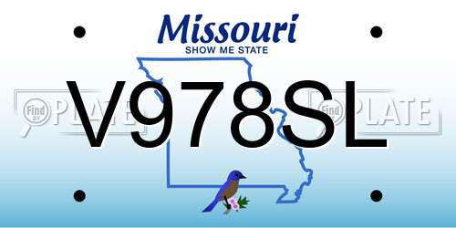 V978SL Missouri License Plate