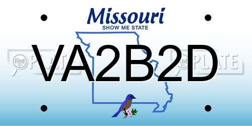 VA2B2D Missouri License Plate