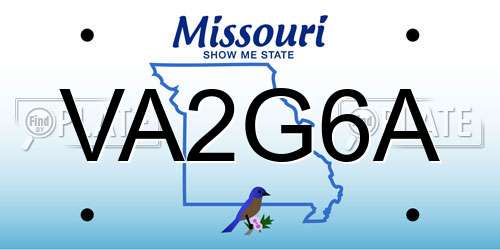 VA2G6A Missouri License Plate