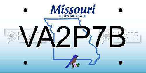 VA2P7B Missouri License Plate