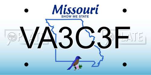 VA3C3F Missouri License Plate