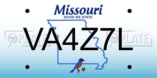 VA4Z7L Missouri License Plate